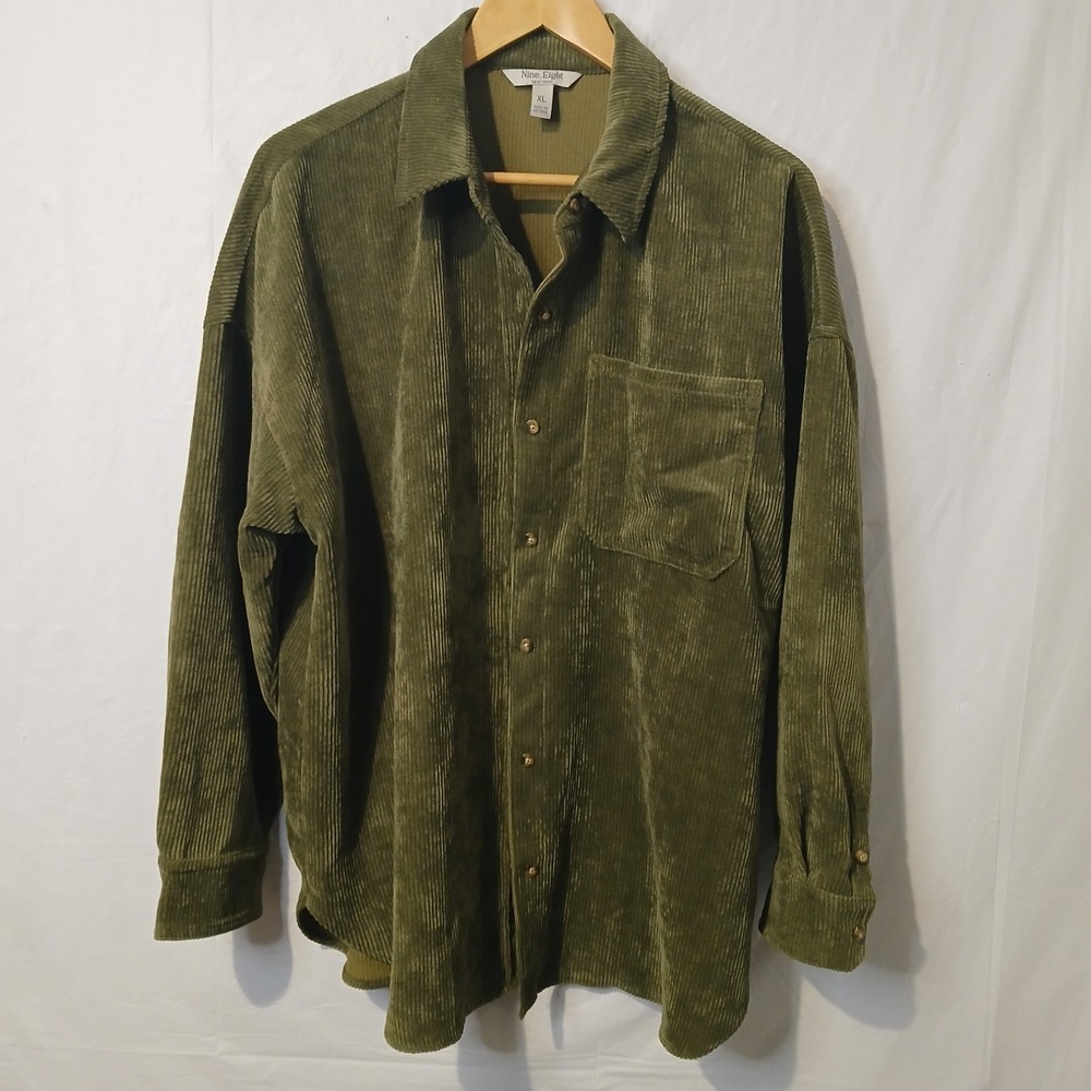 Olive Hunter Green Corduroy Jacket‎ Women's XL  Nine. Eight New York